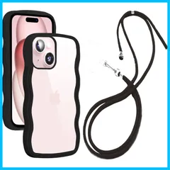 【数量限定】クリア ケース ショルダー 全面保護 人気 韓国 かわいい iPhone15 カバー 15 透明 アイフォン 15 スマホケース 薄型 軽量 首かけ iPhone 肩掛け 縄掛けケース ストラップ付き 長さ調整可能 落下防止 Qi ワイヤレス充電対
