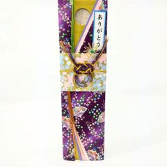 コロコロコイン 彩どりおふだ 鮮やかな友禅和紙 小花咲く木々に扇 紫 手作りの想いが伝わります