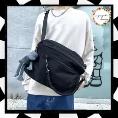 ショルダーバッグ 大容量 男女兼用 韓国 メッセンジャー バッグ レディース メンズ キーホルダー付き 肩掛け 斜めがけバッグ 通学 カジュアル 大人 おしゃれ 人気ユニセックス鞄 新作お出かけカバン 軽量バッグ 白黒 99HCXB-026