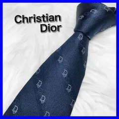 【未使用級】Christian Dior ネクタイ トロッター 総柄 ネイビー Dior - 【中古】クリスチャン ディオール ネクタイ シルク100