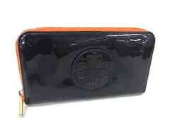 TORY BURCH トリーバーチ PVC×レザー ラウンドファスナー 長財布 ウォレット 札入れ 小銭入れ カード入れ ブラック系 DK6782