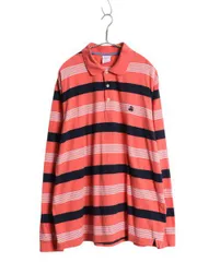 【お得なクーポン配布中!】 ブルックスブラザーズ ボーダー 長袖 ポロシャツ メンズ XL 長袖シャツ ワンポイント ボックス カットソー 大きいサイズ マルチカラー 薄手