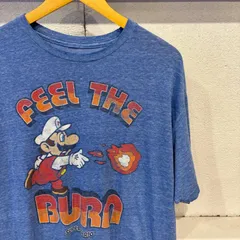 古着 XL スーパーマリオ Super Mario Tシャツ クルーネック 青 タイダイ