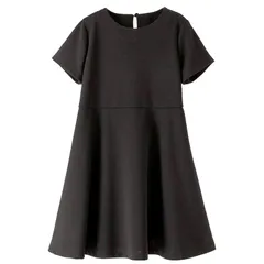 [キャサリンコテージ] ワンピース シンプルワンピース フォーマル 法事 冠婚葬祭 式服 CC0713 ガールズ ブラック・半袖[BLKJ]