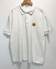 90s Burberrys OF LODON 鹿の子 ポロシャツ ロゴ刺繍 ホワイト バーバリーオブロンドン 古着 ヴィンテージ SIZE：M■0911F