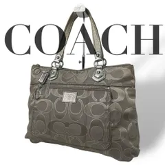 良品 4932 COACH コーチ トートバッグ ポピー シグネチャー シルバー