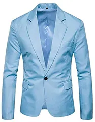 aspersio アスペルシオ カラフル 長袖 ジャケット メンズ フォーマル 紳士 アウター シングル ボタン(水色,  04.2XL)