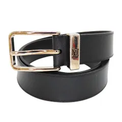 【中古】 LOUIS VUITTON ルイヴィトン M0000 タイガ・アルドワーズ サンチュール・ポンヌフ/ 90/36 ベルト ロゴ刻印 シルバーバックル レザー 黒 ブラック メンズ A2503473【無料ギフトラッピング承ります】