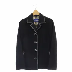 バーバリーブルーレーベル BURBERRY BLUE LABEL テーラードジャケット シングル 4B 総裏地 ノバチェック 38 黒 ブラック /MF ■OSのサムネイル