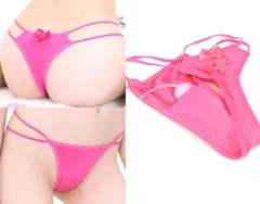 CATSelect 遠隔 ローターポケット付き Tバック ショーツ とびっこ パンツ 極小 ランジェリー o19 ローズピンク FreeSize