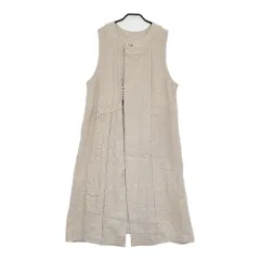 the last flower of the afternoon 陽射しの影 sleeveless tablier robe ローブ ワンピース ベージュ レディース ラストフラワー【中古】5-0608S♪