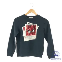 ☆美品☆ H&M エイチアンドエム トレーナー スパイダーマン リブ クルーネック レディース ネイビー 140 901-4409 送料無料 古着