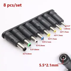 DCプラグ 5.5mm 2.1mm 変換 8種類 DCジャック acアダプター 変換プラグ ノートパソコン 5521→6014、6330、5525、5521、5517、4817、4017、35135