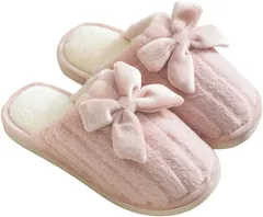 AZNABLE スリッパ レディース 室内 可愛い ルームシューズ もこもこ 滑り止め(ピンク,  L)