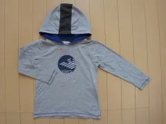 アルマーニジュニア armani junior アウトレット 子供服 男の子 4歳 約 100cm 長袖 薄手 パーカー グレー 春 夏 ★2 トップス ボーイズ 男児 キッズ 【中古】 ユーズド リサイクル 古着 子ども服 こども