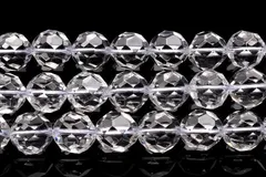 水晶 6mm バッキーボールカット １連（約３８ｃｍ） パワーストーン 天然石 _R5918-6