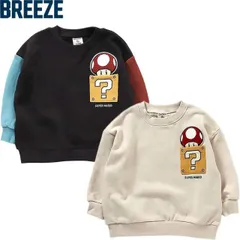 BREEZE スーパーマリオ ポケットトレーナー 裏毛 あったかい 子供服 長袖 キッズ 男の子 女の子 保育園 幼稚園 小学校 80 90 100 110 120 130 140