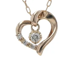 4℃ ヨンドシー K18PG ピンクゴールド ネックレス ダイヤモンド オープンハート スイング 40cm【新品仕上済】【zz】【中古】