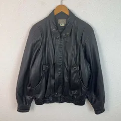 レザージャケット 羊革 ブルゾン ブラック Lサイズ メンズ 古着 ヴィンテージ アメカジ 　ストリート　レザーブルゾン