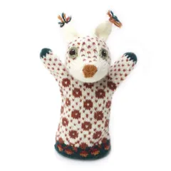 パペット編み物キット／『アヌ＆アヌの動物ニット』からエストニア伝統柄の編みぐるみ オオヤマネコ