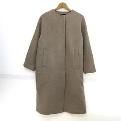 ジャーナルスタンダード ロングコート ノーカラーコート アウター レディース 36サイズ ベージュ JOURNAL STANDARD 【中古】