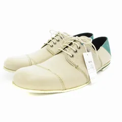 ランバンオンブルー LANVIN en Bleu ビジネスシューズ ドレス 革靴 レースアップ ストレートチップ バイカラー レザー スエード 25.5cm アイボリー 緑 グリーン /GVのサムネイル