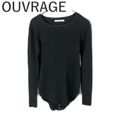 ウヴラージュクラス OUVRAGE CLASSE リブカットソー 後ろスナップ カジュアル ブラック 黒のサムネイル