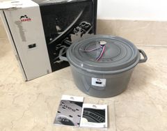 ストウブ　ココット　ラウンド　グレー　34cm 12.6L