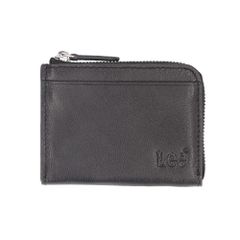 Black Lee Soft Goat Leather Coin Case with Pass Case. This Lee wallet features a coin purse and pass case. This men's wallet is a stylish, compact, and mini wallet.