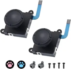 Lusflar 互換品Switch ジョイコン修理パーツ NS Joy-con対応 コントロール 右／左 専用修理キット ジョイスティック 親指キャップ コントローラー修理 交換用 使いやすい 社外品(Black)