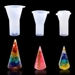 【人気商品】DIYBravo ペンダント シリコンモールド 指輪置き コーン 円錐 3セット アクセサリー キーホルダー エポキシ 樹脂 UVレジン ハンドメイド 多目的 誕生日 クリスタル プレゼント 抜き型 (円錐体3セット)