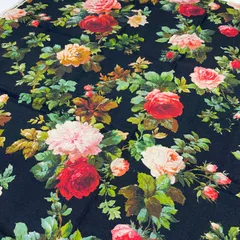 バラ柄/1.1m/麻100%/ YUWA/生地布/Y-845