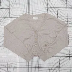 ◇ ⊂ ジル スチュアート 清楚系 キレイめ ショート丈 長袖 Vネックカーディガン サイズFR ベージュ系 レディース E  【1508060020215】