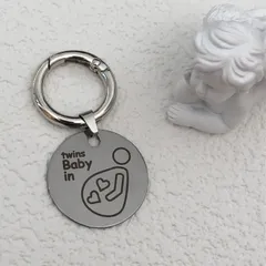 ♡特別価格♡ 双子 マタニティマーク オリジナルデザイン メタル タグ シンプル