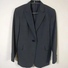 コムサデモード　COMMECADUMODE　テラードジャケット　レディースL　グレー色　シングル　ボタン1個　毛100%