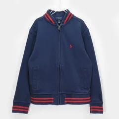POLO RALPH LAUREN ポロ ラルフローレン ポニー 刺繍 キッズ ジュニア 子供服 130 S/P(8) ジップアップ ブルゾン ジャケット コットン ネイビー