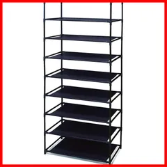 【在庫処分】耐荷重4kg シンプル 組み立て簡単 軽量 スチール ブラック 高さ調整可能 棚 オープンシェルフ 約H141×W57×D28cm 10513 8段 ラック トレードワン