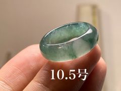 L11-148 ピンキーリング 氷種 氷青緑 10.5号 天然グアテマラ産 A貨 本翡翠 くりぬき リング