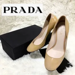 PRADA　プラダ　靴　パンプス　ゴールドライン　ベージュ　イエロー