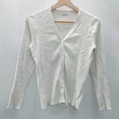 ◇ 1_of mine ワン オブ マイン Vネック リブ 長袖 カットソー カーディガン サイズ表示なし ホワイト系 レディース E  【1402280003983】