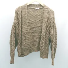 ◇ koe ケーブルニット カジュアル ベーシック シンプル 長袖 カーディガン サイズF ブラウン レディース E  【1304210014543】