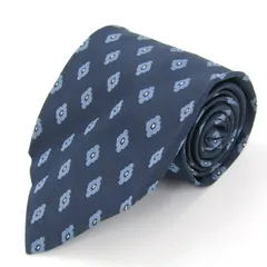 ランバン ブランド ネクタイ ドット 小紋柄 ダイヤ柄 シルク PO メンズ ネイビー LANVIN 【中古】