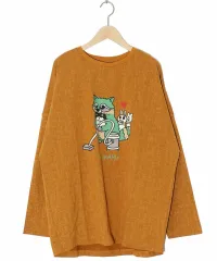 スカラーパリティ351112：古着風タスカル柄 ロングスリーブTシャツ