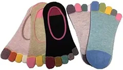 Sweet Baku SweetBaku 5本指ソックス レディース フットカバー 可愛い おしゃれ くるぶし 滑り止め 夏 蒸れない スニーカーソックス(マルチカラー,  Free Size)
