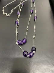 【アメジスト】　ネックレス　手作りアクセサリー用パーツ