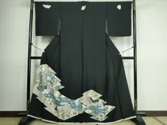 平和屋着物■豪華黒留袖　エ霞吉祥花文　金彩　正絹　逸品　未使用　DAAT0057ob