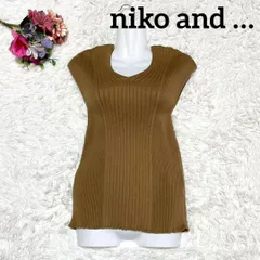 L 極美品 ✨ niko and… ニコアンド ノースリーブニット ベスト サイズ3 縦リブニットで細見え効果抜群◎シャツなどトップスを合わせてベストとしても活躍できます！ S757 0563