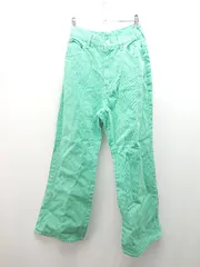 ◇ PAGEBOY ページボーイ コットン100％ 派手カラー 無地 カジュアル デニムパンツ サイズ27L グリーン レディース E  【1310130006841】のサムネイル