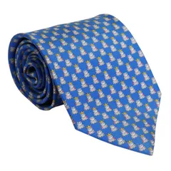 サルバトーレ フェラガモ salvatore ferrgamo ネクタイ ブルー系 シルク100％ イタリア製 702873 ギフト プレゼント