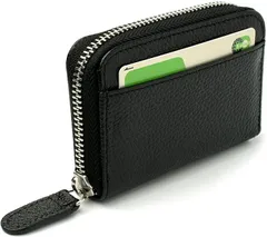 FRIGUS カードケース メンズ レディース 磁気防止 クレジットカードケース 本革 財布 スキミング防止 カード入れ 大容量 レザー じゃばら( ブラック)